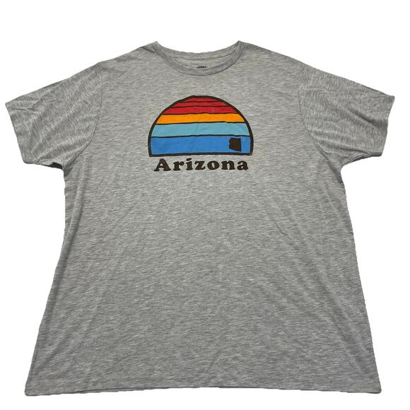 Arizona T Shirt Men's 2XL Gray Graphic Print Short Sleeve - Picture 1 of 6